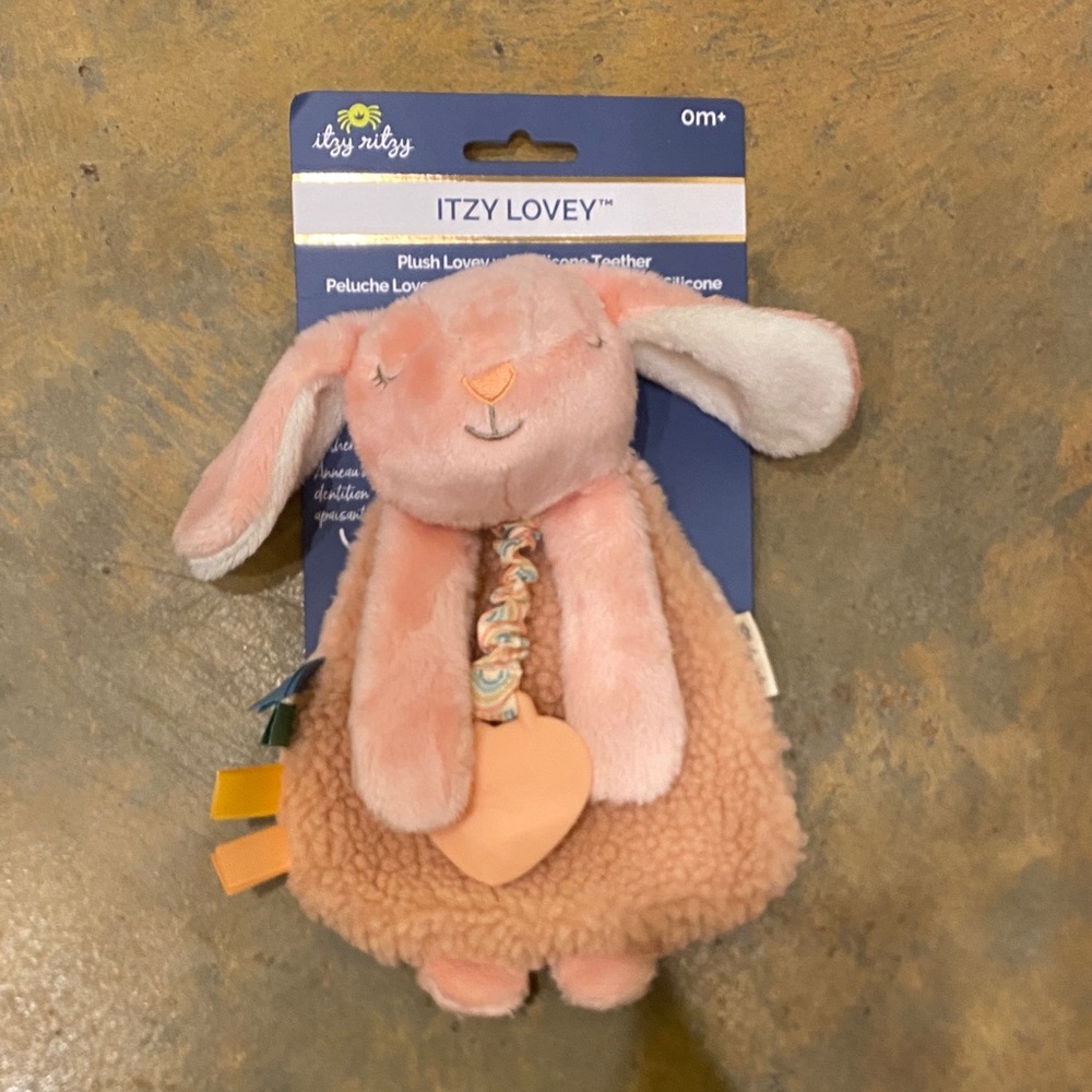 Itzy Ritzy Peach Bunny Lovey